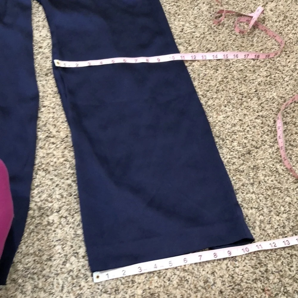 Three Floor Brigitte Jumpsuit Size US 6 Small Navy Blue Satin Ruffle Bell Sleeve - Picture 9 of 11